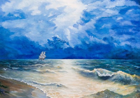 Obraz Na Płótnie Ciemne Chmury Nad Morzem Obraz Na Płótnie Ciemne Chmury Nad Morzem