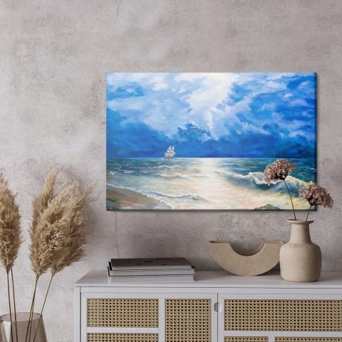 Obraz Na Płótnie Ciemne Chmury Nad Morzem Obraz Na Płótnie Ciemne Chmury Nad Morzem