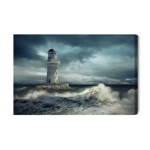 Obraz Na Płótnie Latarnia Morska Nad Wzburzonym Morzem Obraz Na Płótnie Latarnia Morska Nad Wzburzonym Morzem