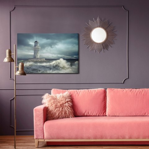 Obraz Na Płótnie Latarnia Morska Nad Wzburzonym Morzem Obraz Na Płótnie Latarnia Morska Nad Wzburzonym Morzem