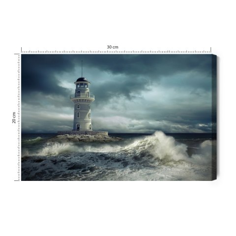 Obraz Na Płótnie Latarnia Morska Nad Wzburzonym Morzem Obraz Na Płótnie Latarnia Morska Nad Wzburzonym Morzem