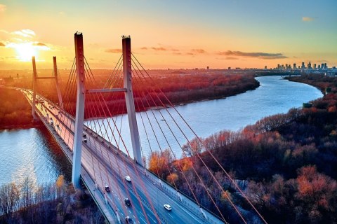 Obraz Na Płótnie Most Jesień I Warszawa