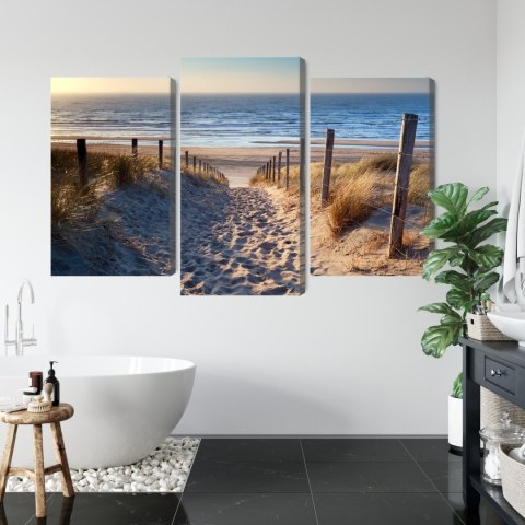 Obraz Wieloczęściowy Plaża Nad Morzem Północnym 3D Obraz Wieloczęściowy Plaża Nad Morzem Północnym 3D