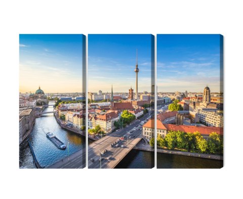 Obraz Wieloczęściowy Rzeka Sprewa I Panoramiczny Widok Berlina Obraz Wieloczęściowy Rzeka Sprewa I Panoramiczny Widok Berlina