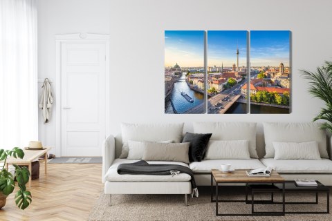 Obraz Wieloczęściowy Rzeka Sprewa I Panoramiczny Widok Berlina Obraz Wieloczęściowy Rzeka Sprewa I Panoramiczny Widok Berlina