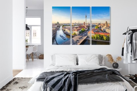 Obraz Wieloczęściowy Rzeka Sprewa I Panoramiczny Widok Berlina Obraz Wieloczęściowy Rzeka Sprewa I Panoramiczny Widok Berlina