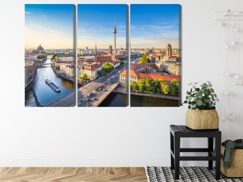 Obraz Wieloczęściowy Rzeka Sprewa I Panoramiczny Widok Berlina Obraz Wieloczęściowy Rzeka Sprewa I Panoramiczny Widok Berlina