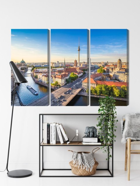 Obraz Wieloczęściowy Rzeka Sprewa I Panoramiczny Widok Berlina Obraz Wieloczęściowy Rzeka Sprewa I Panoramiczny Widok Berlina