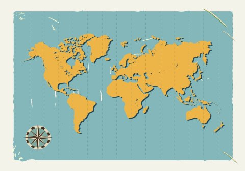 Fototapeta Retro Mapa Świata