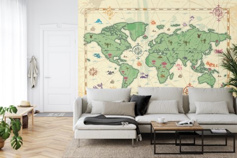 Fototapeta Styl Skarbu Atlasu Świata