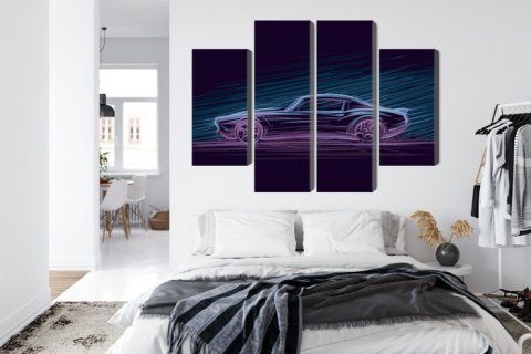 Obraz Wieloczęściowy Neonowy Muscle Car Obraz Wieloczęściowy Neonowy Muscle Car