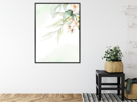 Plakat Akwarelowe Kwiatowe Detale Rama Aluminiowa Kolor Czarny