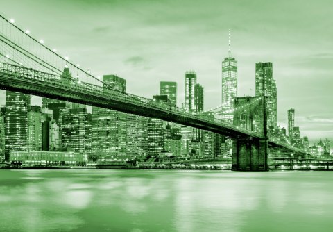 Fototapeta Brooklyn Bridge Nyc W Kolorze Zielonym