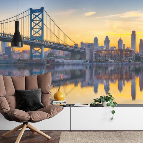 Fototapeta Philadelphia Sunset Skyline Refection