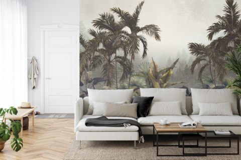 Fototapeta Tropical Trees And Leaves For Digital Printing Wallpaper, Custom Design Wallpaper - 3D