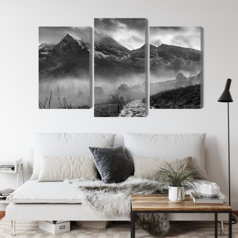 Obraz Wieloczęściowy Hala Gąsienicowa W Czerni I Bieli Obraz Wieloczęściowy Hala Gąsienicowa W Czerni I Bieli