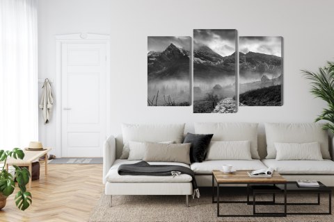 Obraz Wieloczęściowy Hala Gąsienicowa W Czerni I Bieli Obraz Wieloczęściowy Hala Gąsienicowa W Czerni I Bieli