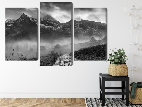 Obraz Wieloczęściowy Hala Gąsienicowa W Czerni I Bieli Obraz Wieloczęściowy Hala Gąsienicowa W Czerni I Bieli