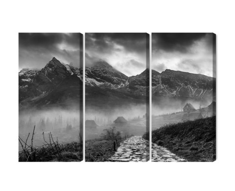 Obraz Wieloczęściowy Hala Gąsienicowa W Czerni I Bieli Obraz Wieloczęściowy Hala Gąsienicowa W Czerni I Bieli