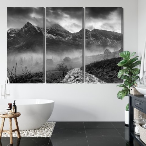 Obraz Wieloczęściowy Hala Gąsienicowa W Czerni I Bieli Obraz Wieloczęściowy Hala Gąsienicowa W Czerni I Bieli