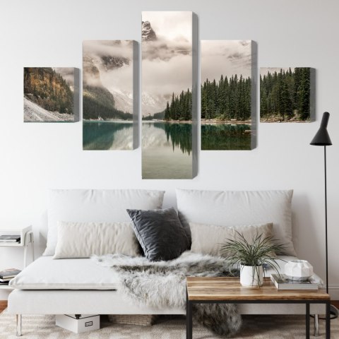 Obraz Wieloczęściowy Jezioro Moraine W Parku Narodowym Banff, Kanada Obraz Wieloczęściowy Jezioro Moraine W Parku Narodowym Banff, Kanada