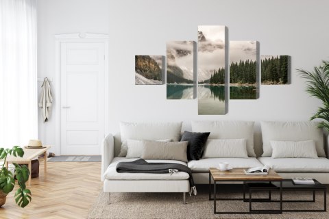 Obraz Wieloczęściowy Jezioro Moraine W Parku Narodowym Banff, Kanada Obraz Wieloczęściowy Jezioro Moraine W Parku Narodowym Banff, Kanada