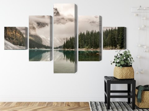 Obraz Wieloczęściowy Jezioro Moraine W Parku Narodowym Banff, Kanada Obraz Wieloczęściowy Jezioro Moraine W Parku Narodowym Banff, Kanada