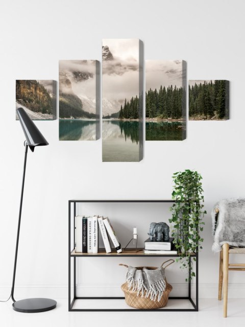 Obraz Wieloczęściowy Jezioro Moraine W Parku Narodowym Banff, Kanada Obraz Wieloczęściowy Jezioro Moraine W Parku Narodowym Banff, Kanada