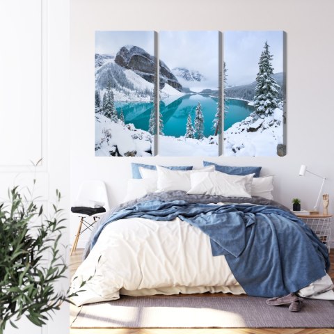 Obraz Wieloczęściowy Jezioro Morenowe Zimą Obraz Wieloczęściowy Jezioro Morenowe Zimą