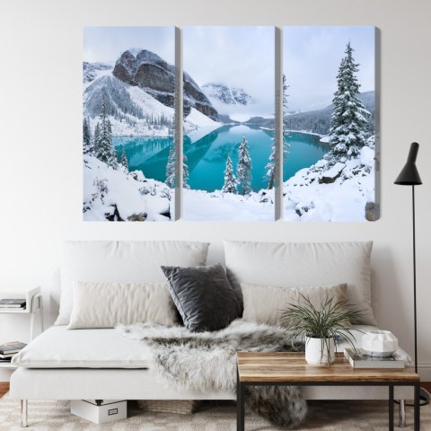 Obraz Wieloczęściowy Jezioro Morenowe Zimą Obraz Wieloczęściowy Jezioro Morenowe Zimą