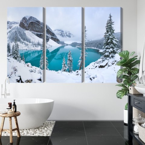 Obraz Wieloczęściowy Jezioro Morenowe Zimą Obraz Wieloczęściowy Jezioro Morenowe Zimą