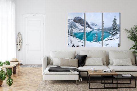 Obraz Wieloczęściowy Jezioro Morenowe Zimą Obraz Wieloczęściowy Jezioro Morenowe Zimą