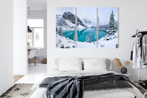Obraz Wieloczęściowy Jezioro Morenowe Zimą Obraz Wieloczęściowy Jezioro Morenowe Zimą