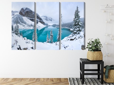 Obraz Wieloczęściowy Jezioro Morenowe Zimą Obraz Wieloczęściowy Jezioro Morenowe Zimą