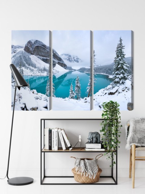 Obraz Wieloczęściowy Jezioro Morenowe Zimą Obraz Wieloczęściowy Jezioro Morenowe Zimą