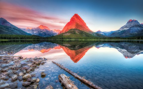 Obraz Wieloczęściowy Jezioro Swiftcurrent Lake W Usa Obraz Wieloczęściowy Jezioro Swiftcurrent Lake W Usa