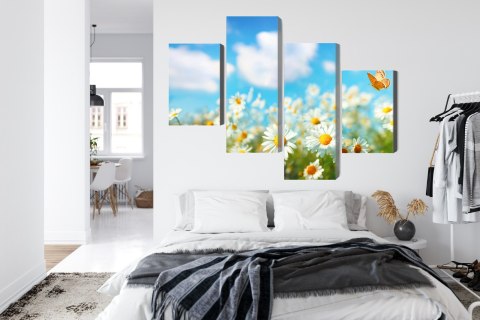Obraz Wieloczęściowy Pole Stokrotki 3D Obraz Wieloczęściowy Pole Stokrotki 3D