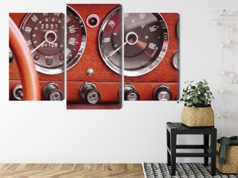 Obraz Wieloczęściowy Liczniki W Samochodzie Retro Obraz Wieloczęściowy Liczniki W Samochodzie Retro