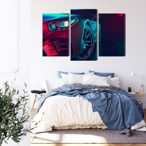 Obraz Wieloczęściowy Przód Samochodu Sportowego 3D Obraz Wieloczęściowy Przód Samochodu Sportowego 3D