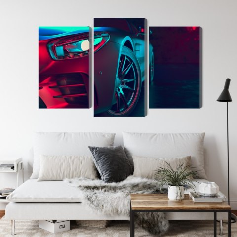 Obraz Wieloczęściowy Przód Samochodu Sportowego 3D Obraz Wieloczęściowy Przód Samochodu Sportowego 3D