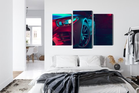 Obraz Wieloczęściowy Przód Samochodu Sportowego 3D Obraz Wieloczęściowy Przód Samochodu Sportowego 3D