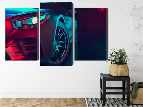 Obraz Wieloczęściowy Przód Samochodu Sportowego 3D Obraz Wieloczęściowy Przód Samochodu Sportowego 3D