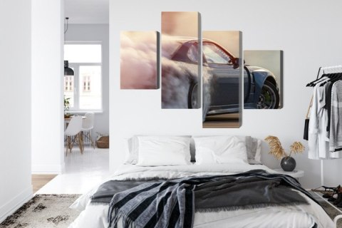 Obraz Wieloczęściowy Samochód Sportowy W Chmurze Dymu Obraz Wieloczęściowy Samochód Sportowy W Chmurze Dymu