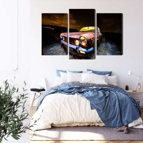 Obraz Wieloczęściowy Stary Opuszczony Samochód 3D Obraz Wieloczęściowy Stary Opuszczony Samochód 3D