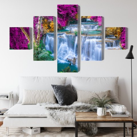Obraz Wieloczęściowy Wodospad Jesienią Obraz Wieloczęściowy Wodospad Jesienią