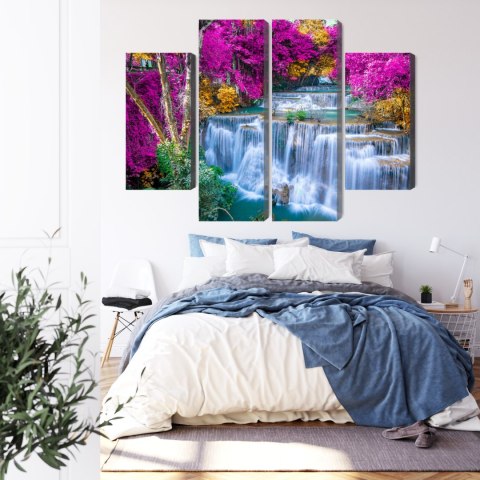 Obraz Wieloczęściowy Wodospad Jesienią Obraz Wieloczęściowy Wodospad Jesienią