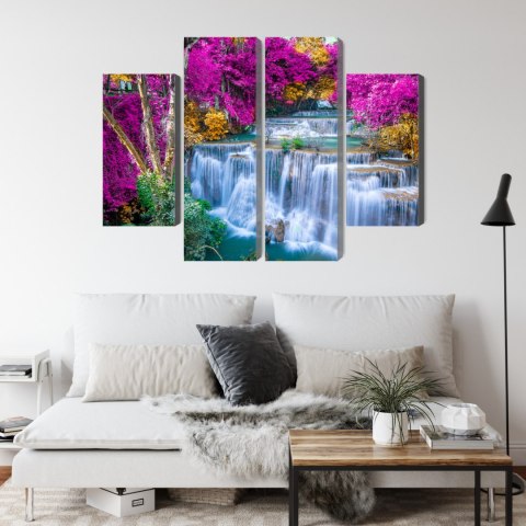 Obraz Wieloczęściowy Wodospad Jesienią Obraz Wieloczęściowy Wodospad Jesienią