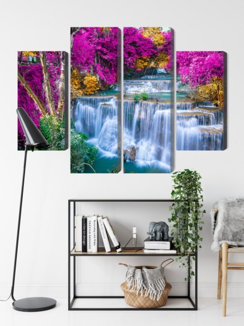 Obraz Wieloczęściowy Wodospad Jesienią Obraz Wieloczęściowy Wodospad Jesienią