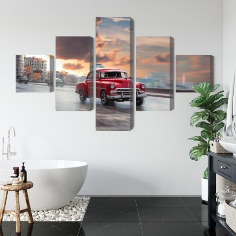 Obraz Wieloczęściowy Zabytkowy Samochód Na Drodze Obraz Wieloczęściowy Zabytkowy Samochód Na Drodze