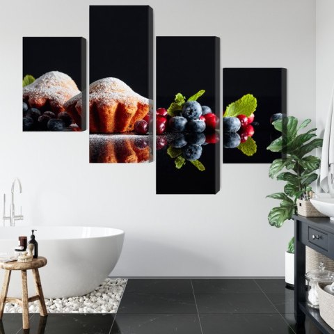 Obraz Wieloczęściowy Babeczki Z Owocami